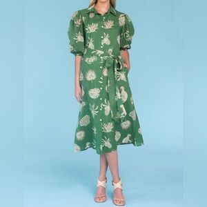 Olivia James The Label Margot Dress In Treasure Island Agave Size Medium